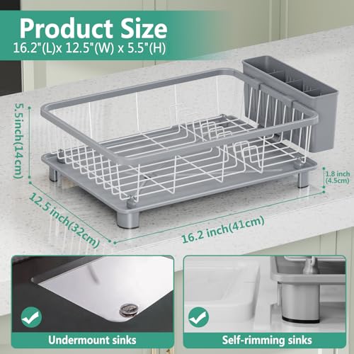 Hiviweer Dish Drying Rack for Kitchen Counter, 16.2" L x 12.5" W - Image 6