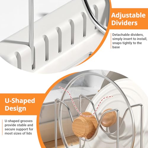 Expandable Pot and Pan Organizer Rack for Cabinet, Pot Lid - Image 5