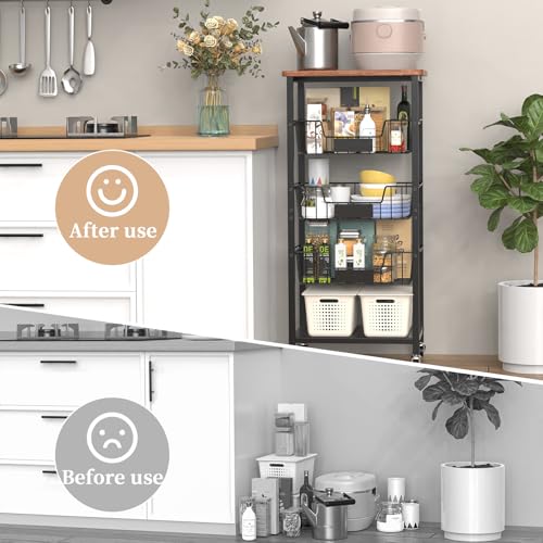 Hastatii Kitchen Storage Cart, Kitchen Basket - Image 7