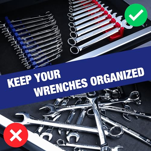 WORKPRO 2-Piece Magnetic Wrench Organizer, 24 Slots Wrench Holder - Image 7