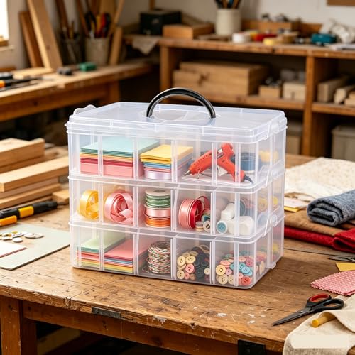 3-Tier Stackable Storage Container Box with Dividers-30 - Image 3