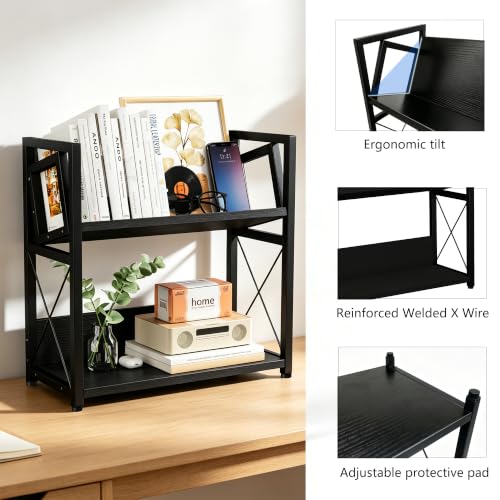 Desktop Bookshelf 2 Tier Desk Shelf Organizer Wooden | All Products - Image 6