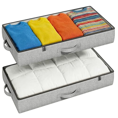2-Pack Under Bed Storage Containers, 4.5 Inches Tall Clothes - Image 3