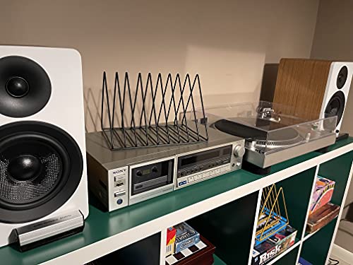 2 Vinyl Record Storage Rack, 9 Slots Holds 60 Albums - Image 6