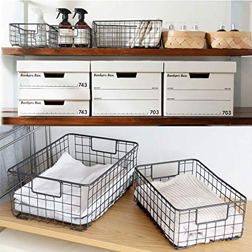Kingrol 2 Pack Wire Storage Baskets with Handles, Metal Organizer - Image 7