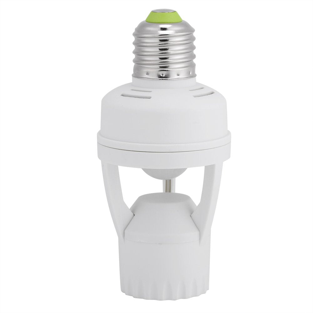 PIR Motion Sensor Light Socket, E27 Screw Light Bulb Holder LED - Image 1