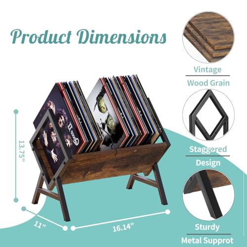 Vinyl Record Storage Holder, Space-Saving Album Organizer - Image 4