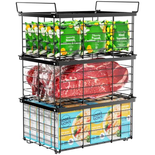 Freezer Organizer Bins - Large 3 Pack For Chest Freezer - Image 2
