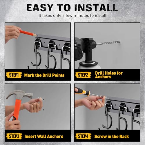 68'' All Metal Adjustable Garden Tool Organizer: Garage - Image 6