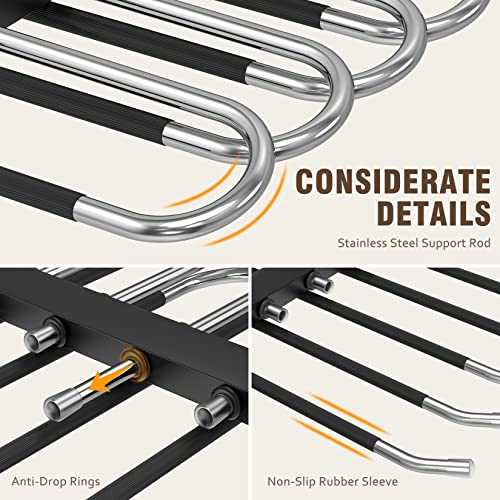 Space Saving 6 Tier Pant Hangers, Anti-Slip - Image 6