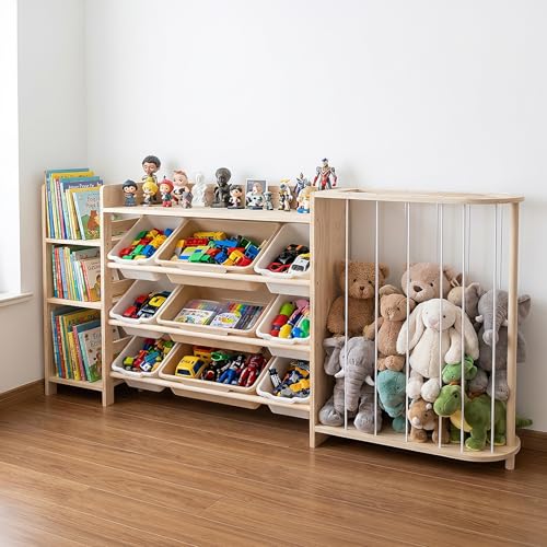 Amdermi Kids Toy Storage Organizer with Bookcase | Home Organization - Image 2