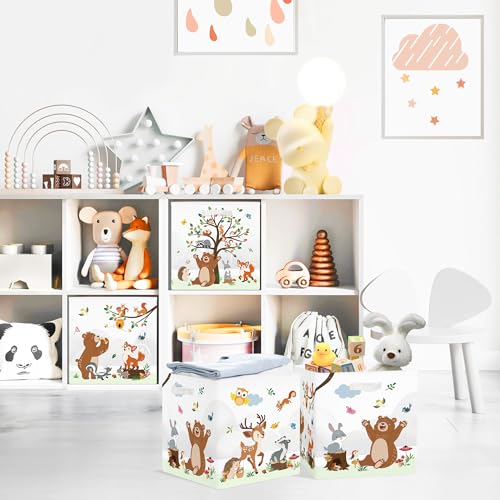 Clastyle 11.8" Animal Storage Basket Set of 3 for Kid Toy Clothes - Image 4