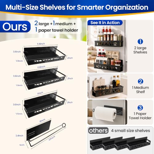 Magnetic Spice Rack with Paper Towel Holder,4 Pack - Image 4
