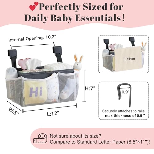 2-Pack Hanging Diaper Organizer for Crib, Playpen - Image 3