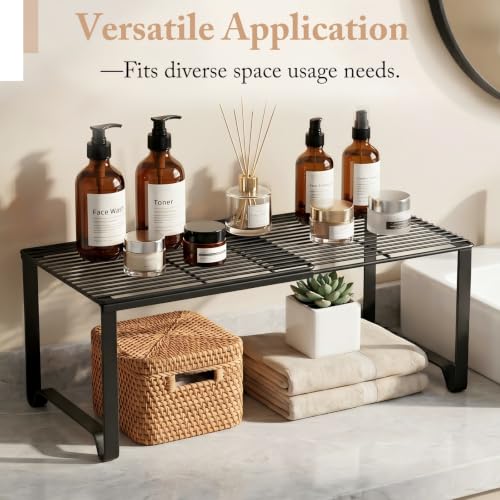 Extendable Metal Wire Shelf Organizer - Adjustable 15-24.4in - Image 5
