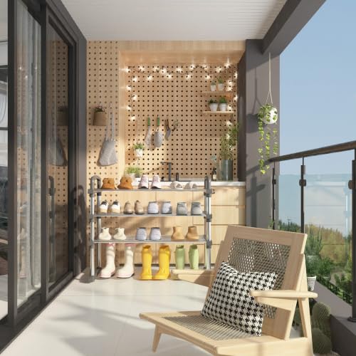 REBECAT Expandable Shoe Rack 3 Tier Stainless Steel Closet - Image 6