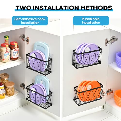 3 Pack Cabinet Organizer - Adhesive Lid Organizer Slim Space Wall - Image 6