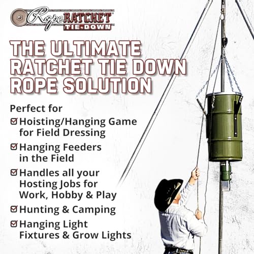 Rope Ratchet 3/8" 20' Solid Braided Rope Block and Tackle - Image 6
