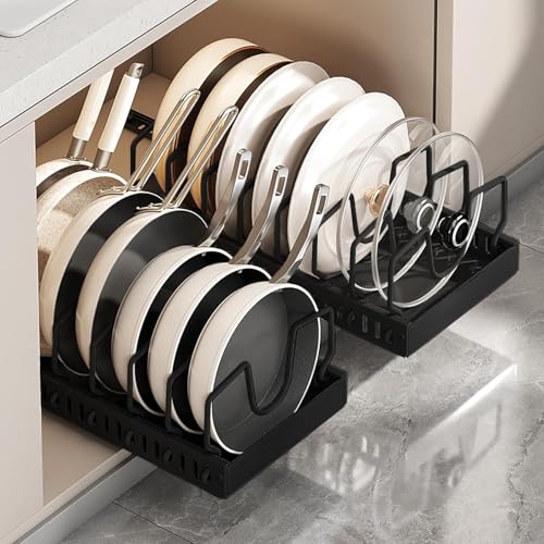 AmoiChic 2 Pack Pull Out Cabinet Organizer for Pots - Image 2