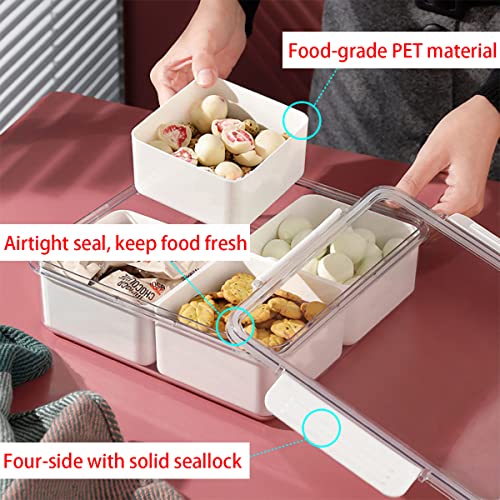 Divided Serving Tray with Lid for Veggie Charcuterie Container - Image 4