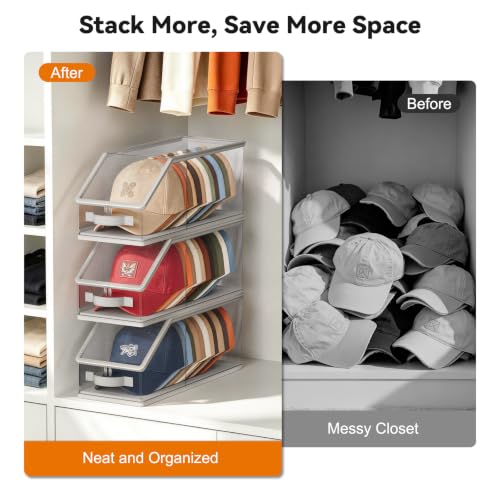 3 Packs Stackable Hat Storage for Baseball Caps Holds up - Image 5