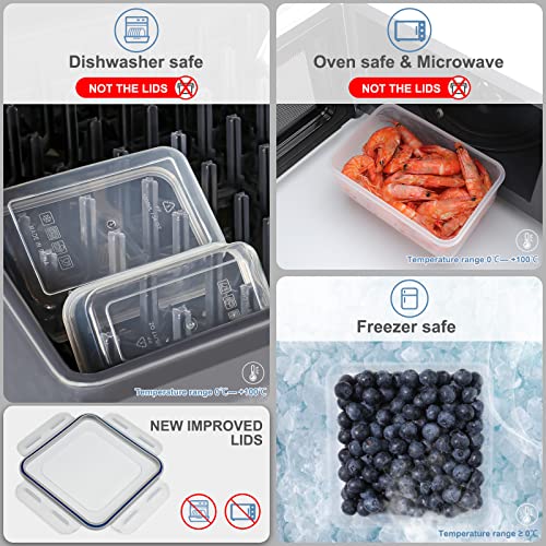 28 Pieces Food Storage Containers with Lids EXTRA LARGE Freezer - Image 5