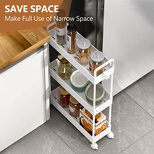 SOLEJAZZ Slim Rolling Storage Cart Skinny Bathroom Organizer, 3 - Image 5