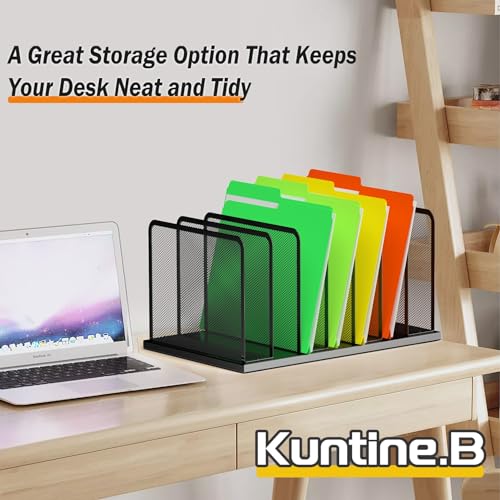 Kuntine.B 7-Section Upright Desk File Organizer Black 1 Pack - Image 7