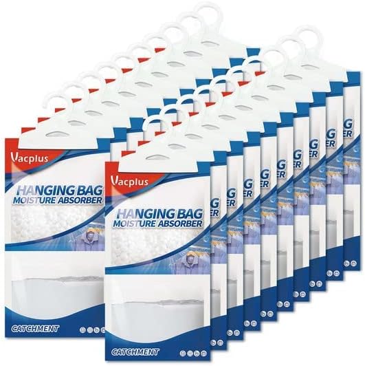 Vacplus Moisture Absorber Packets – Fragrance-Free Closet Dehumidifier Bags, 20-Pack (9.8 oz) | Fixory911
