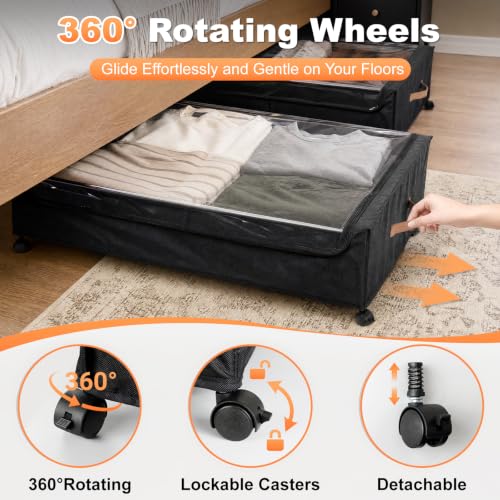 100L Extra Large Under Bed Storage with Wheels, 9.5" Extra - Image 6