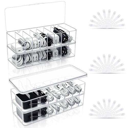 Cheardia 4 Pack Cable Organizer Box with Wire Ties, | All Products - Image 2