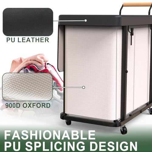 Laundry Hamper 3 Section,Rolling Laundry Basket | Home Organization - Image 6