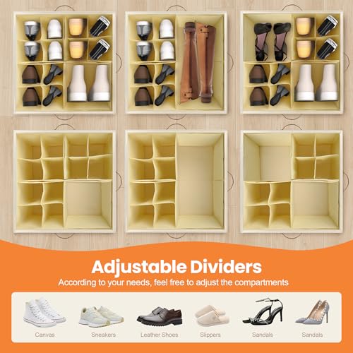 Foyego 2 Pack Shoe Organizer for Closet, Shoe Storage with Wheels - Image 6