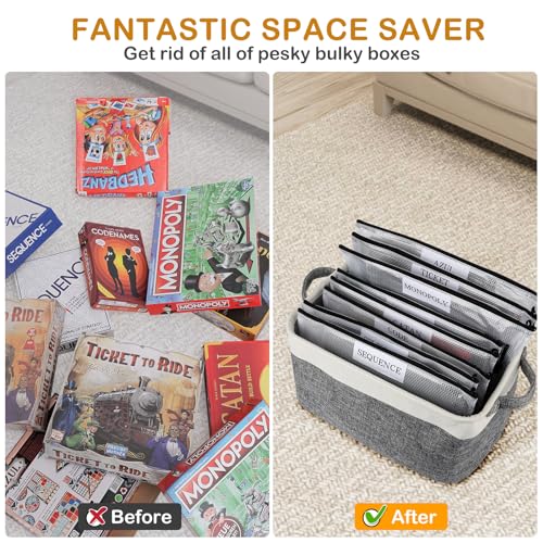 Board Game Storage Kit Include Storage Basket and 10pcs Zipper - Image 3