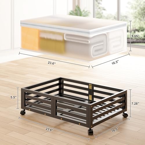 Under Bed Storage with Wheels-Large Bamboo Underbed - Image 4