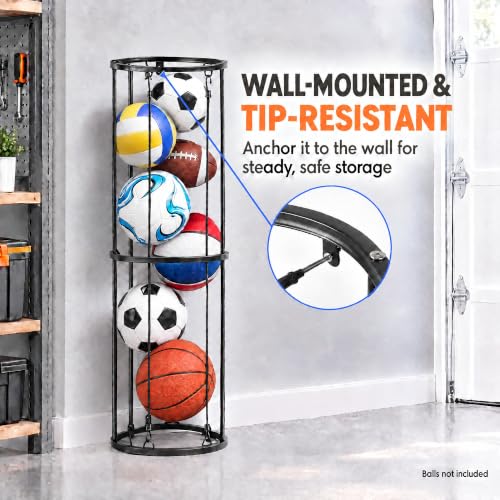 Ball Storage Rack for Basketballs, Soccer Balls & Volleyballs - Image 6