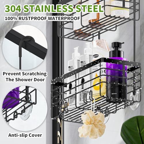 SHANSHUI Shower Hanging Caddy, Double Bathroom Showers Organizer - Image 4