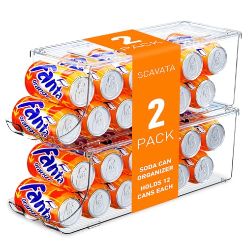 SCAVATA 2 Pack Soda Can Organizer for Refrigerator, Stackable - Image 2