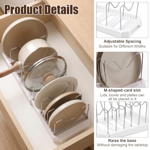 2 Pack Expandable Pot and Pan Organizer Rack for Kitchen Cabinet - Image 4