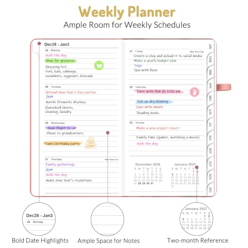 Forvencer Pocket Planner 2027,Small Weekly Monthly Planners - Image 4