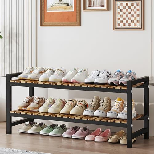 Shoe Rack Organizer for Small Spaces 2Tier Long Narrow Shoe - Image 2