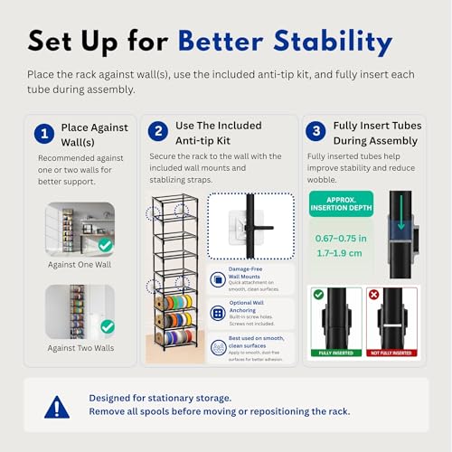 9-Tier 3D Printer Filament Storage Rack, Holds Up to 54 - Image 4