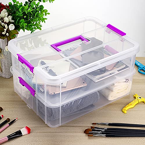 BTSKY 2 Layer Stack & Carry Box, Plastic Storage Container Box - Image 6