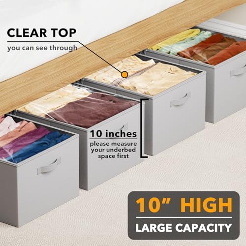 SpaceAid 4 Pack 10" High Under Bed Storage Containers - Image 3
