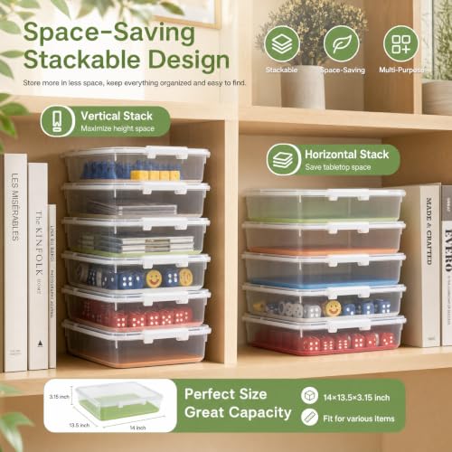 6 Pack Board Game Storage (14x13.5x3.15 Inch), Clear File - Image 6