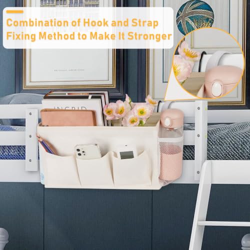 Lilithye Bedside Caddy, Bedside Storage Bag Hanging Organizer - Image 3
