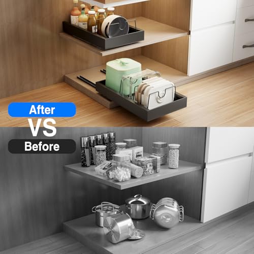 Mustorn 2 Pack Pull Out Cabinet Organizer with 8 - Image 6