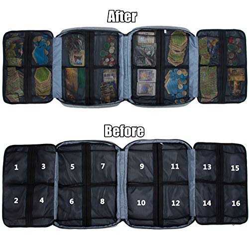 Board Game Carrying Case with 18 Pockets for Board Games, Pieces - Image 3