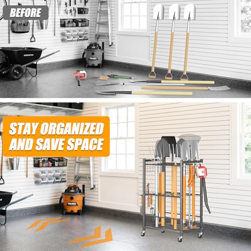 Ultrawall Garden Tool Organizer with Wheels, Yard Tool Storage - Image 7