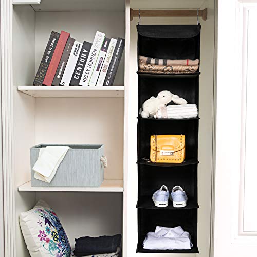 2 Pack Hanging Closet Organizer, 5 Shelves Hanging Storage - Image 6